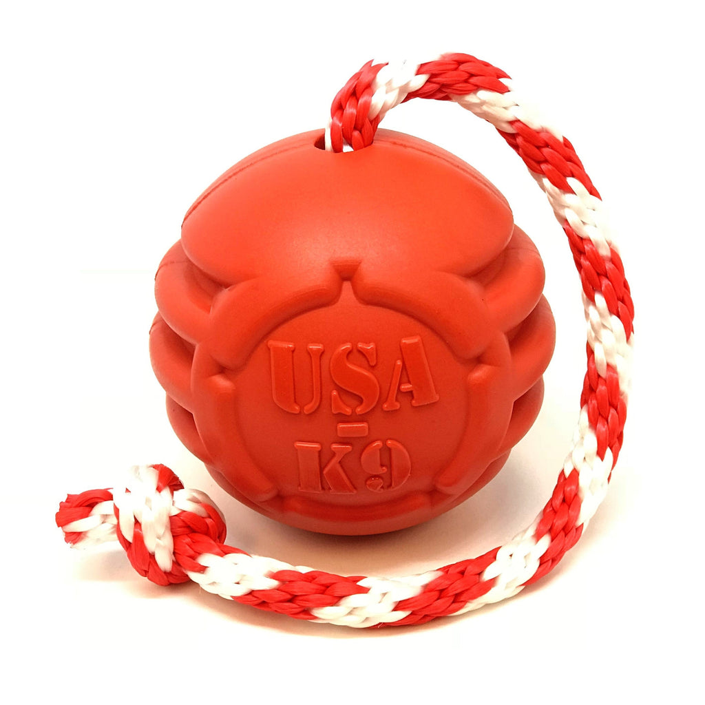 USA-K9 Stars and Stripes red rubber reward ball dog toy – photo 8 of 8