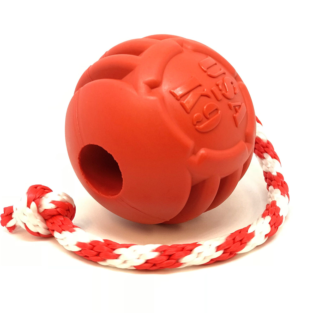 USA-K9 Stars and Stripes red rubber reward ball dog toy – photo 5 of 8