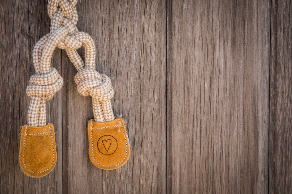 Natural Rope Knottie Dog Toys 3 Pack XL 16mm rope diameter, lifestyle