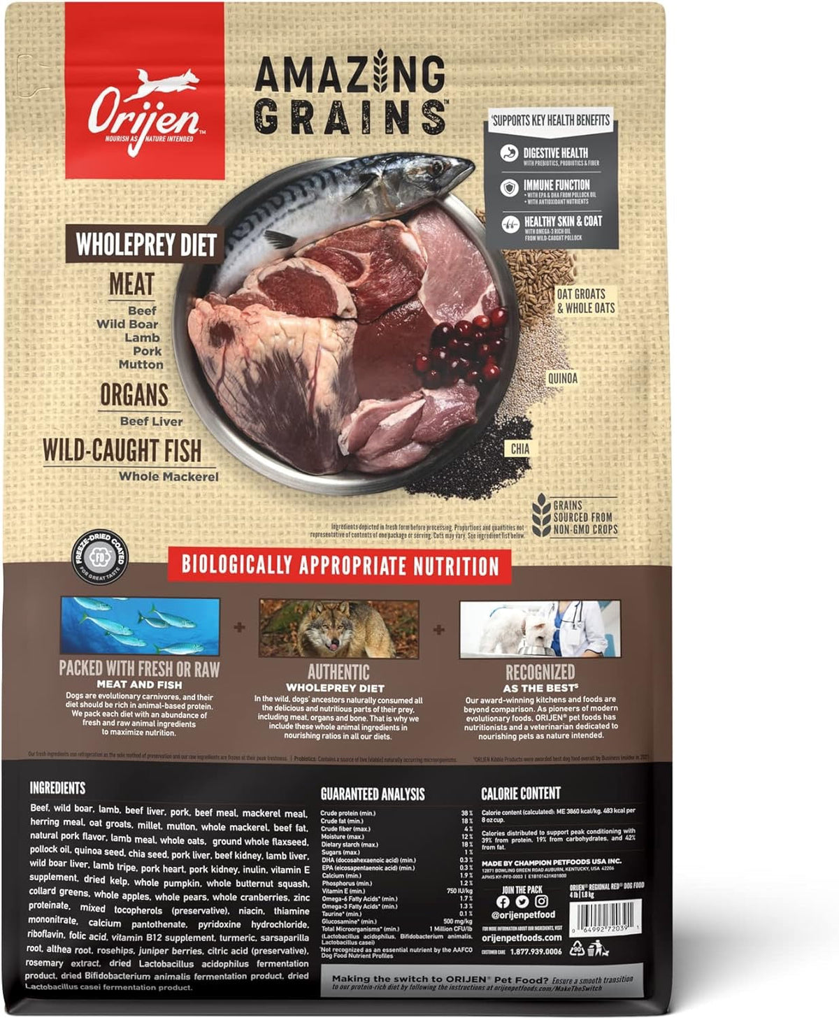 Orijen Amazing Grains Regional Red Dry Dog Food – alternate view 2