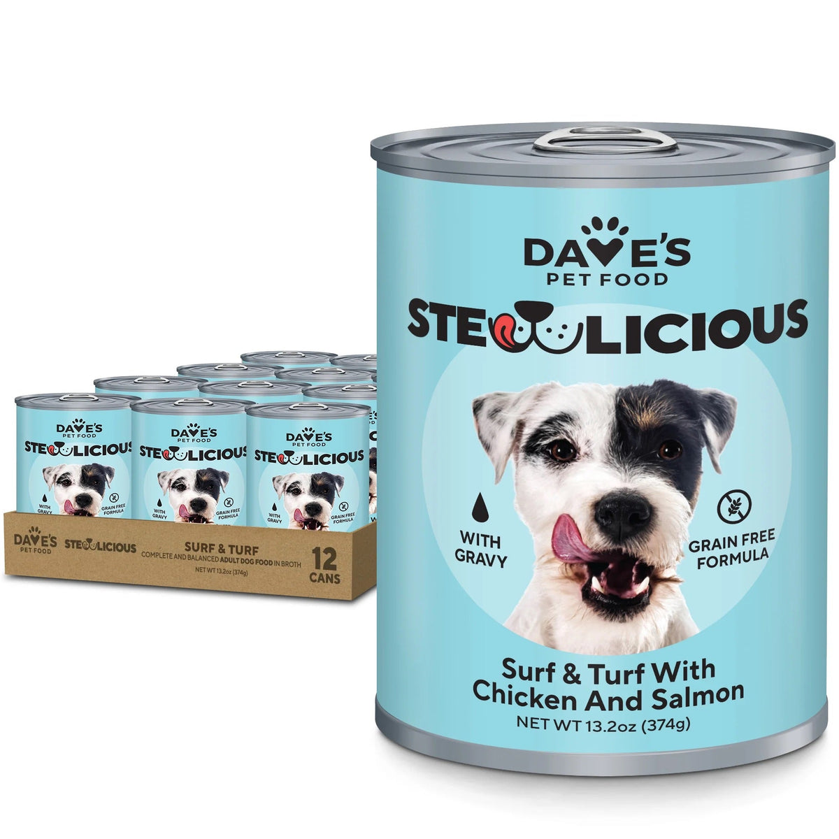 Dave's Stewlicious Surf & Turf w/ Chicken & Salmon Wet Dog Food (13.2oz) – front view