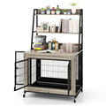 Industrial Dog Kennel Dog Crate Furniture with Storage Shelves – alternate view 9