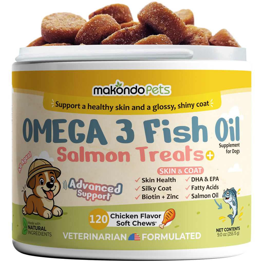 Omega 3 for Dogs - Salmon Oil - 120 Soft Chews – front view
