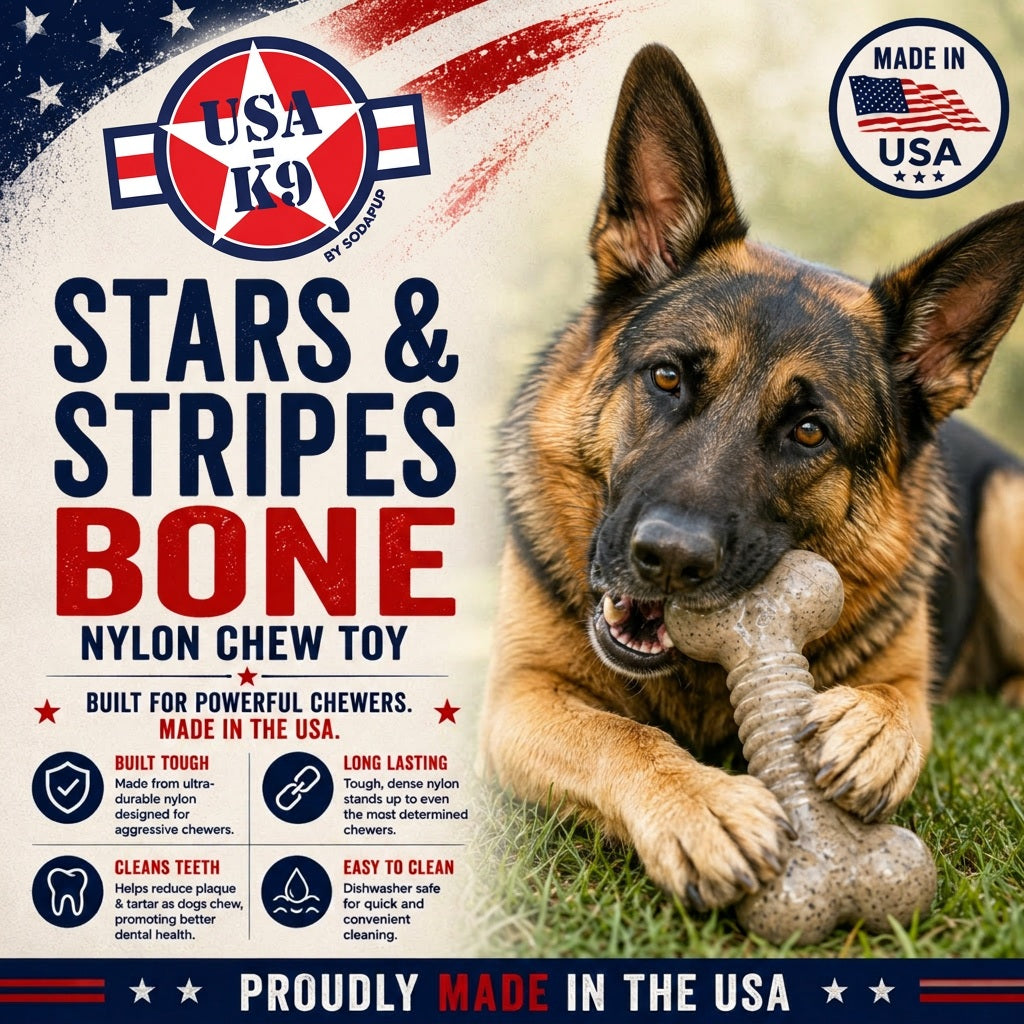 USA-K9 Stars and Stripes bone nylon dog chew toy – photo 3 of 8