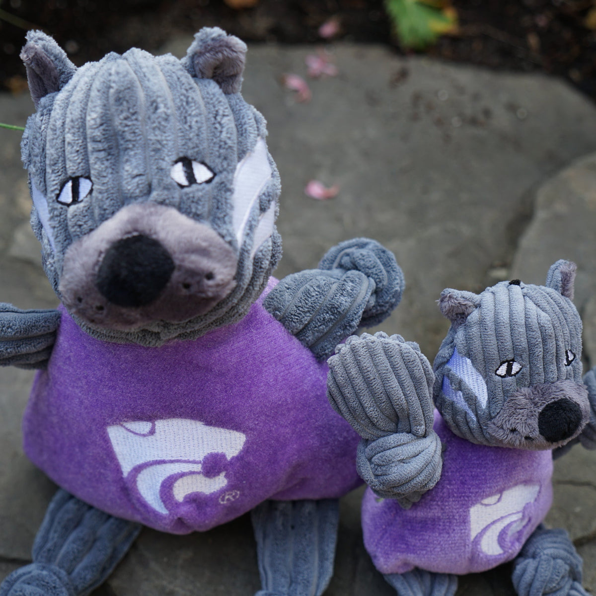 Ncaa Kansas State University Willie the Wildcat Knottie Plush Dog Toy, close-up