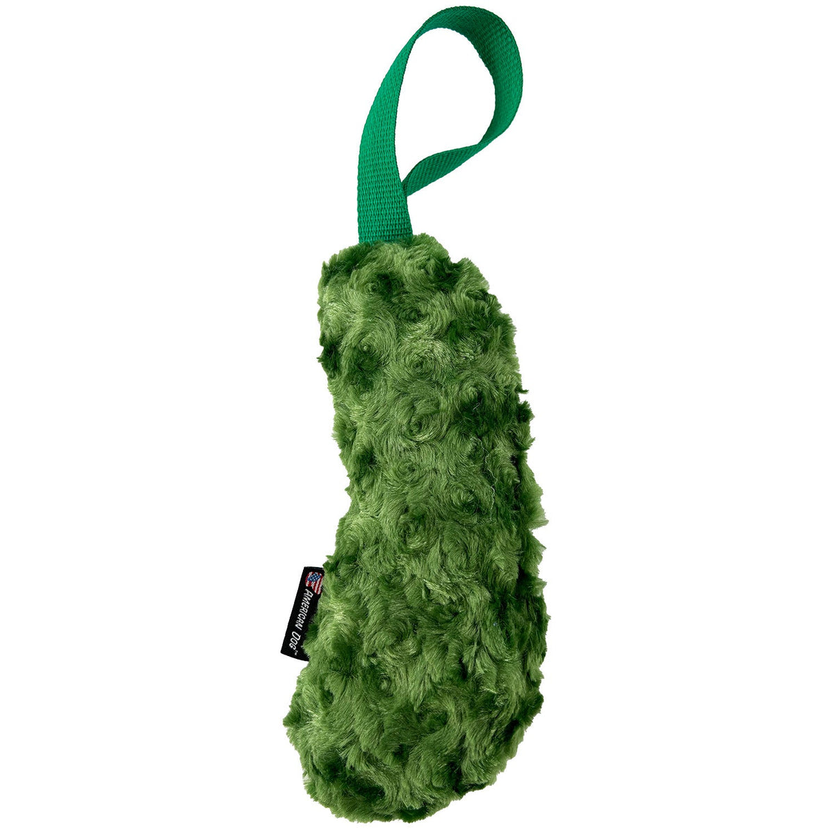 Soft Minky fleece pickle dog toy for tugging and fetch