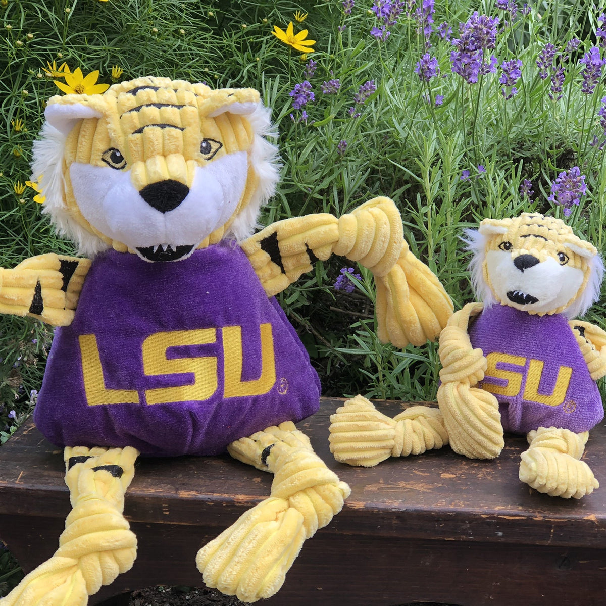 Ncaa Louisiana State University Mike the Tiger Knottie Plush Dog Toy, back view