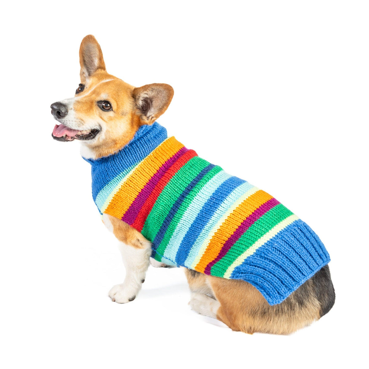 Alpaca Royal Stripe Dog Sweater Bold Rainbow Stripes – photo 4 of 9