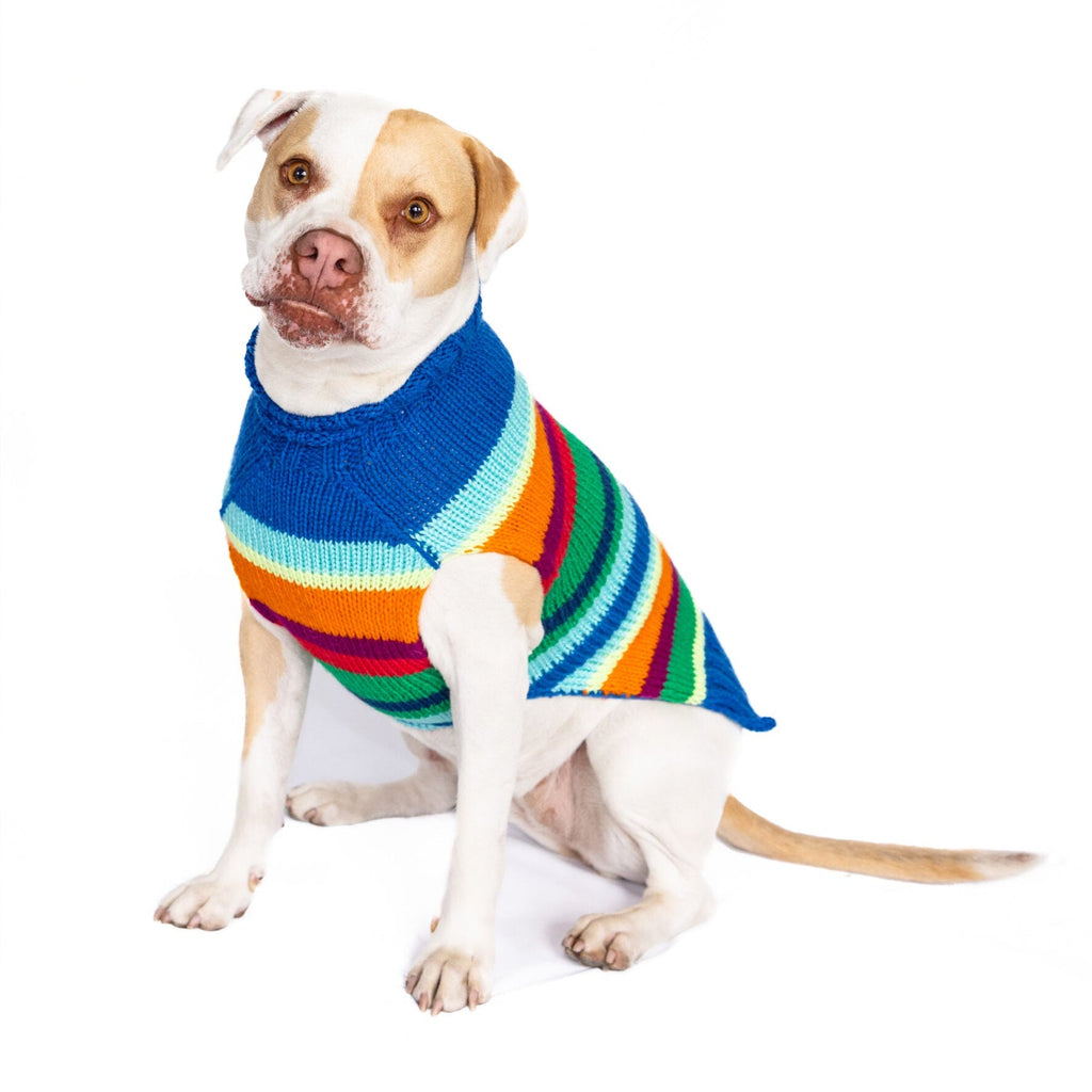 Alpaca Royal Stripe Dog Sweater Bold Rainbow Stripes – photo 3 of 9