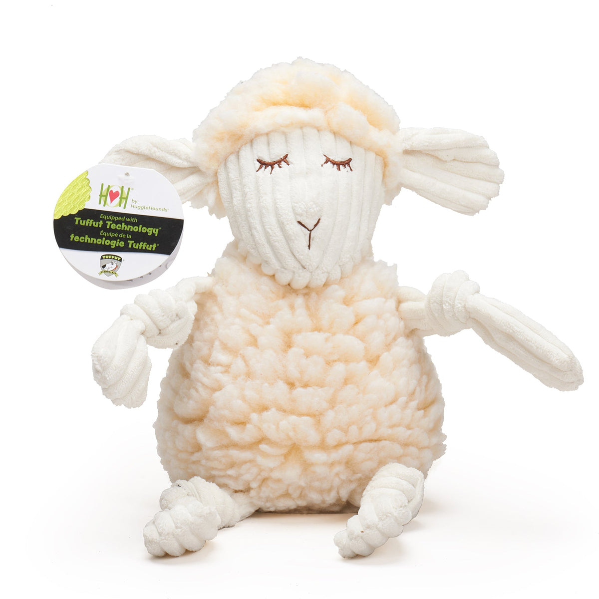 Louise Lamb HuggleFleece FlufferKnottie Plush Dog Toy, detail view