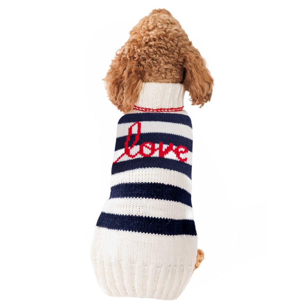 Love Note Dog Sweater 100 Percent Natural Wool with Red Love Script – photo 1 of 7