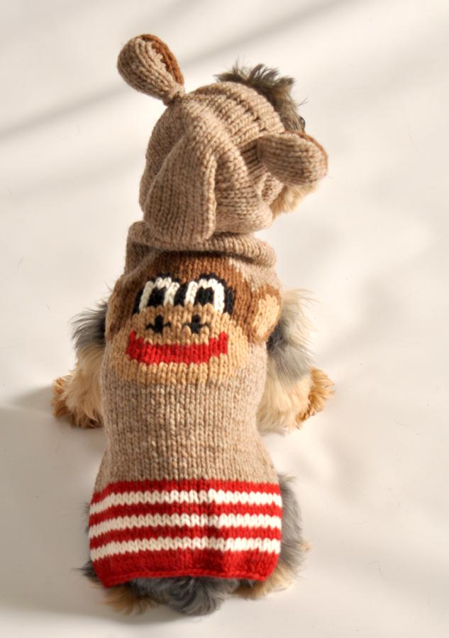 Monkey Hoodie Dog Sweater Sock Monkey Style – photo 3 of 6