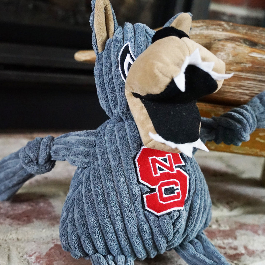 Ncaa North Carolina State University Mr Wuf Knottie Plush Dog Toy, back view