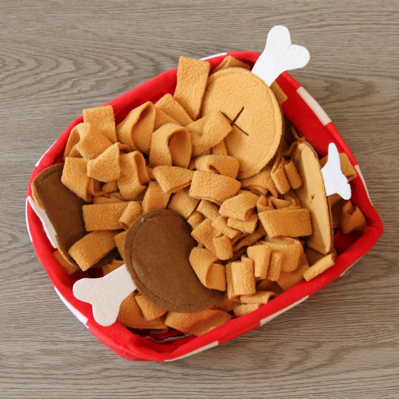Milou & Lumi Pet Snuffle Mat Treat Hiding Toy - Fried Chicken – alternate view 2