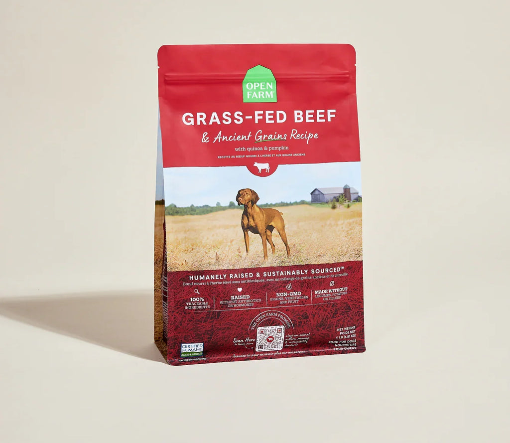 Open Farm Grass-Fed Beef & Ancient Grains Dry Dog Food – front view