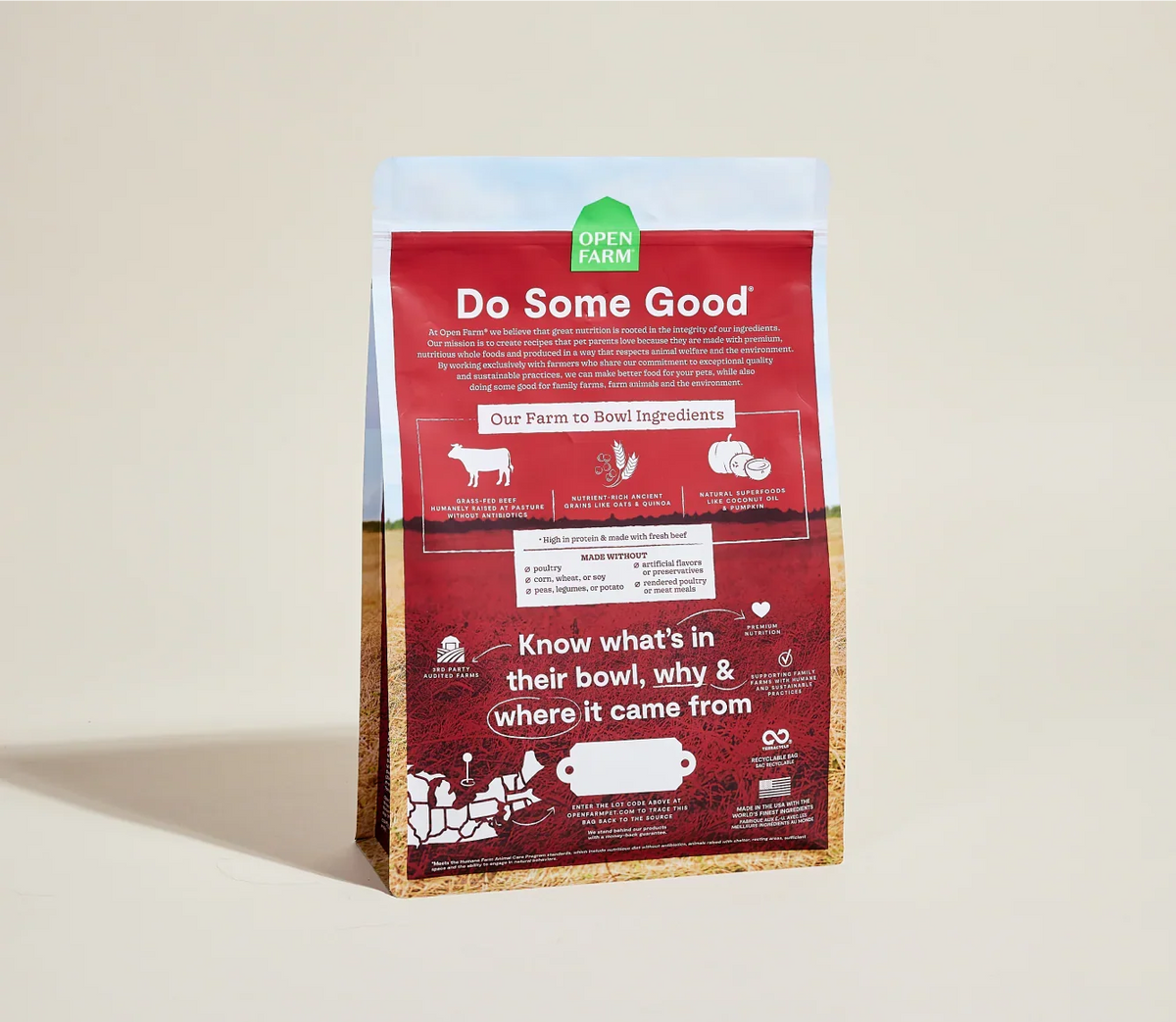 Open Farm Grass-Fed Beef & Ancient Grains Dry Dog Food – alternate view 2