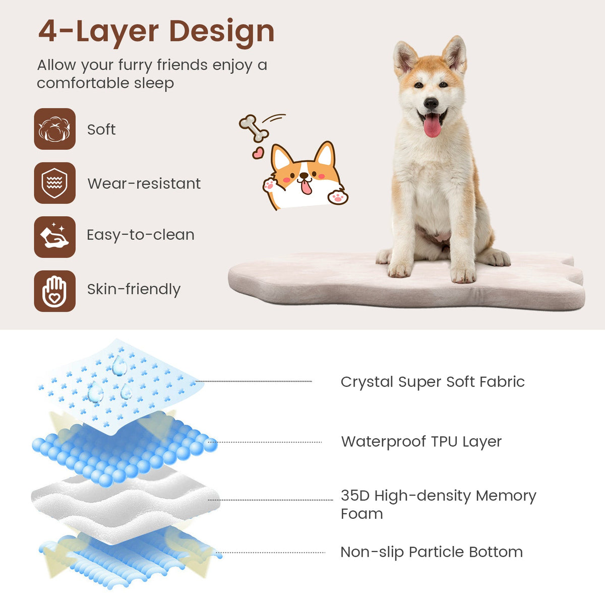 Orthopedic Dog Bed with Egg Crate Memory Foam for Large Dogs – photo 6 of 9
