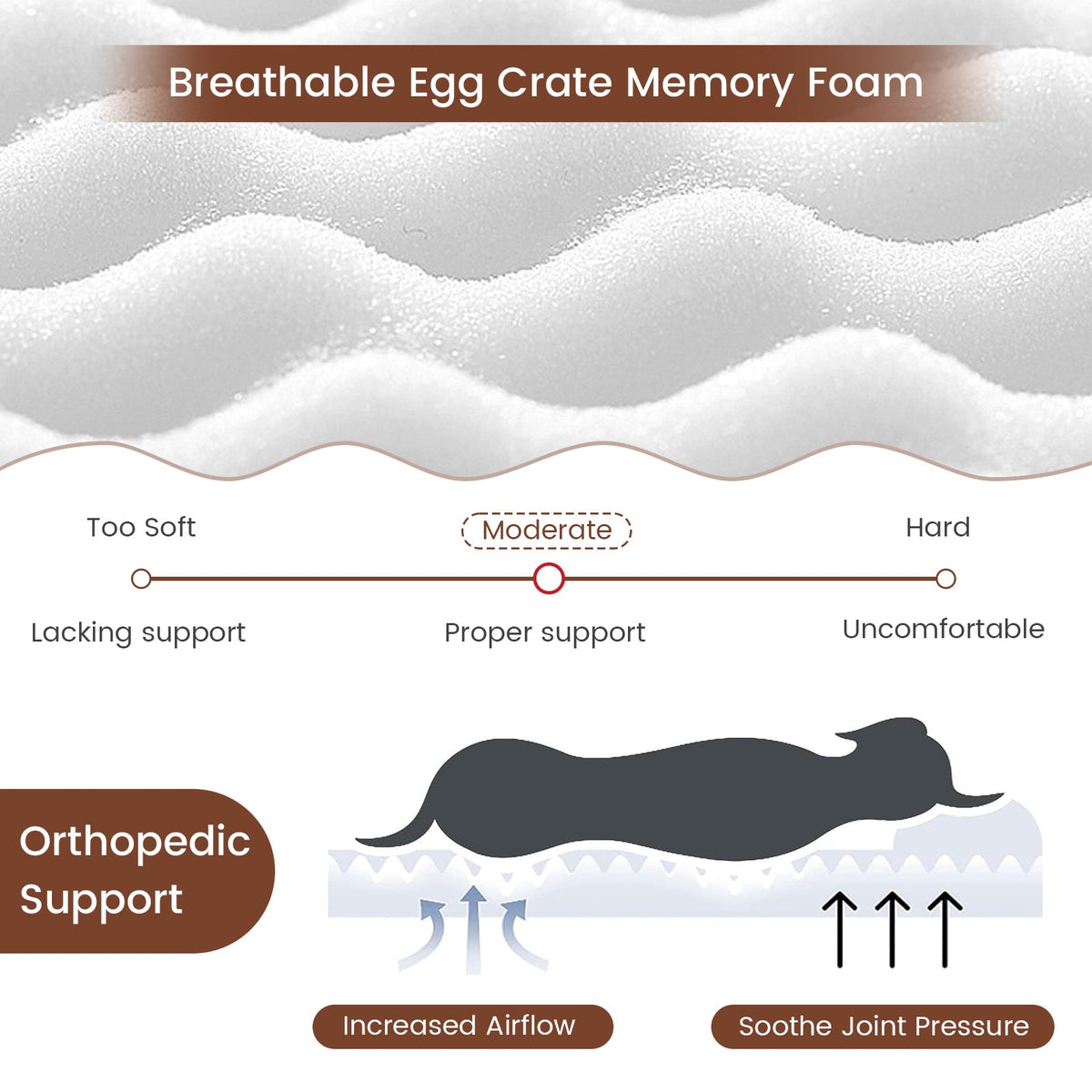 Orthopedic Dog Bed with Egg Crate Memory Foam for Large Dogs – photo 7 of 9