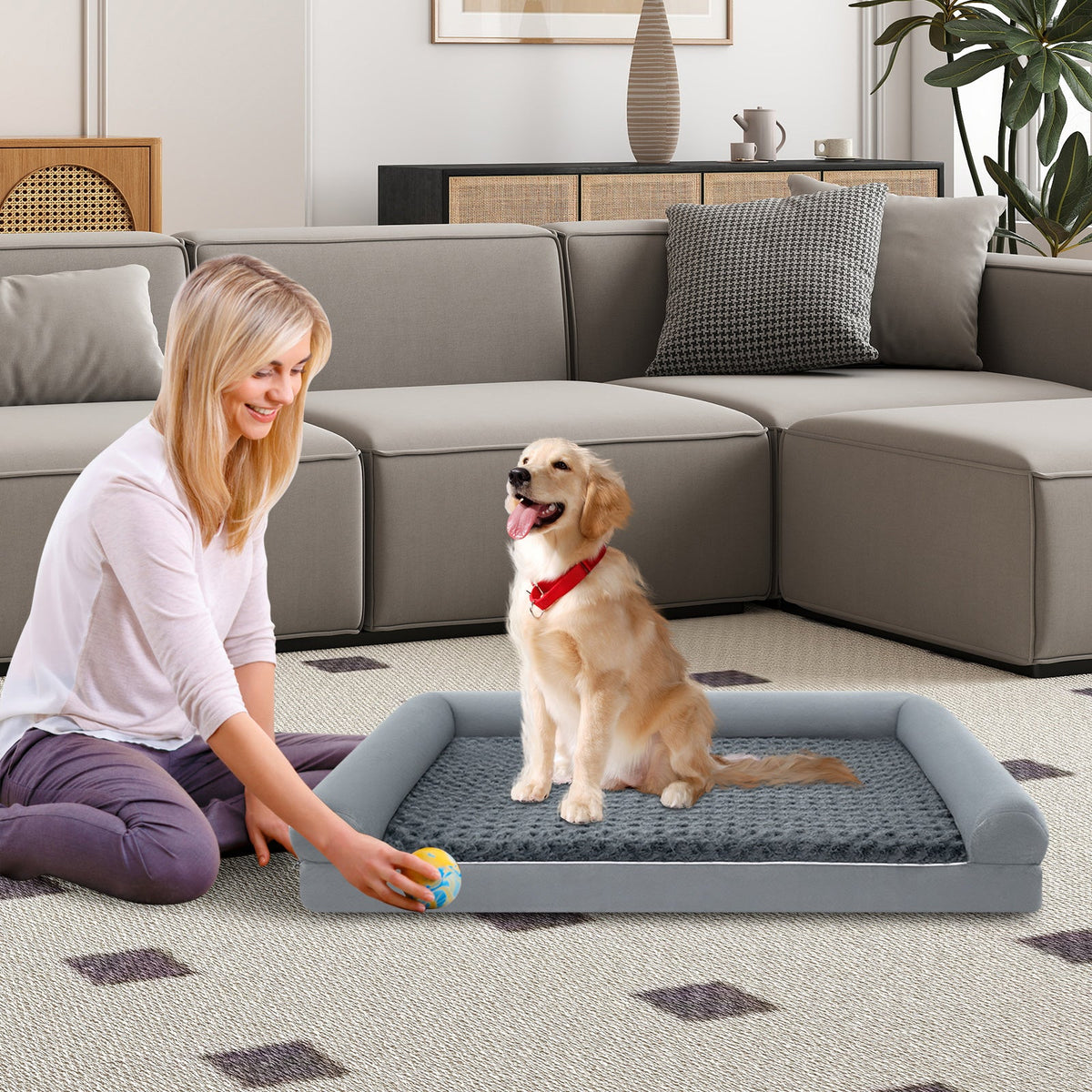 Orthopedic Egg Crate Foam Dog Bed Sofa – photo 5 of 24