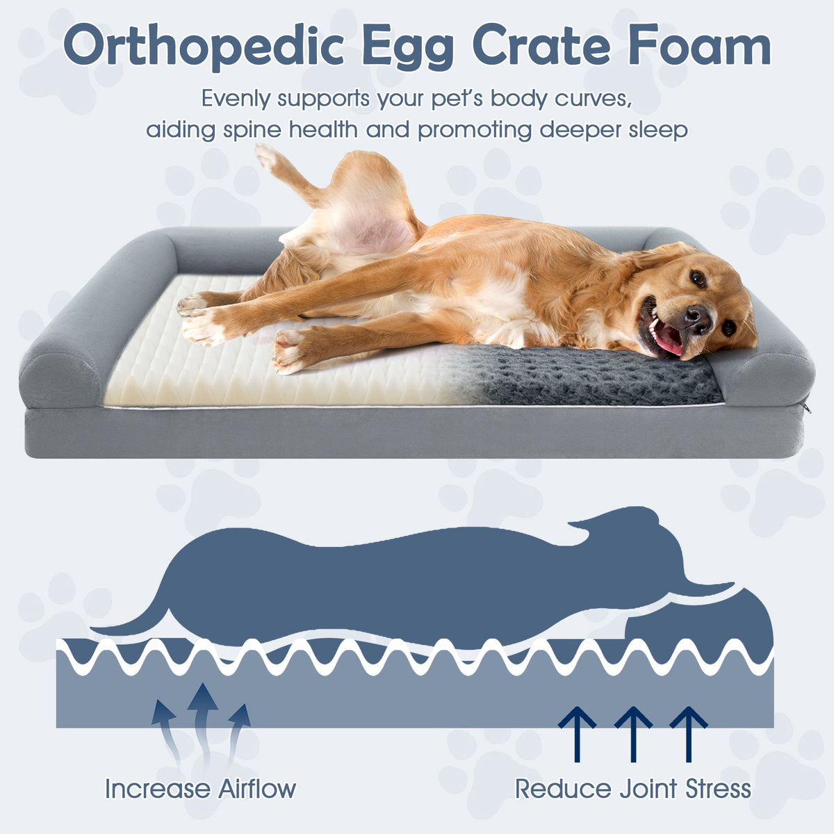 Orthopedic Egg Crate Foam Dog Bed Sofa – photo 19 of 24