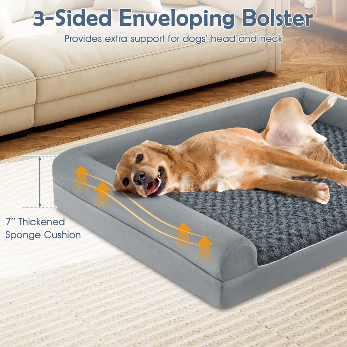 Orthopedic Egg Crate Foam Dog Bed Sofa – photo 22 of 24