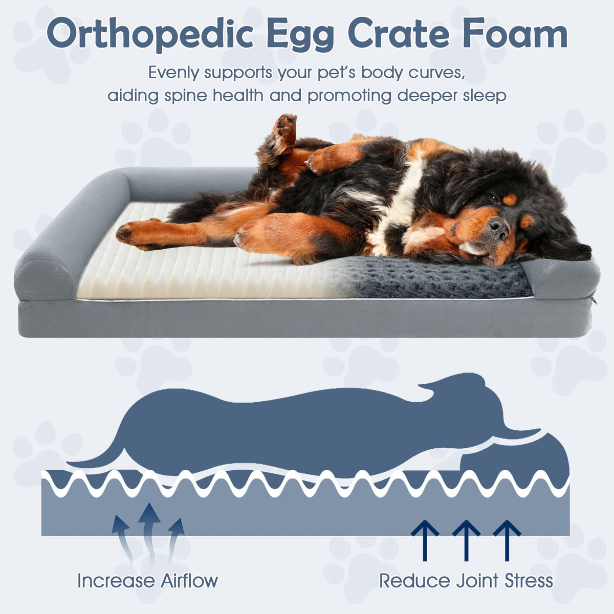 Orthopedic Egg Crate Foam Dog Bed Sofa – photo 20 of 24