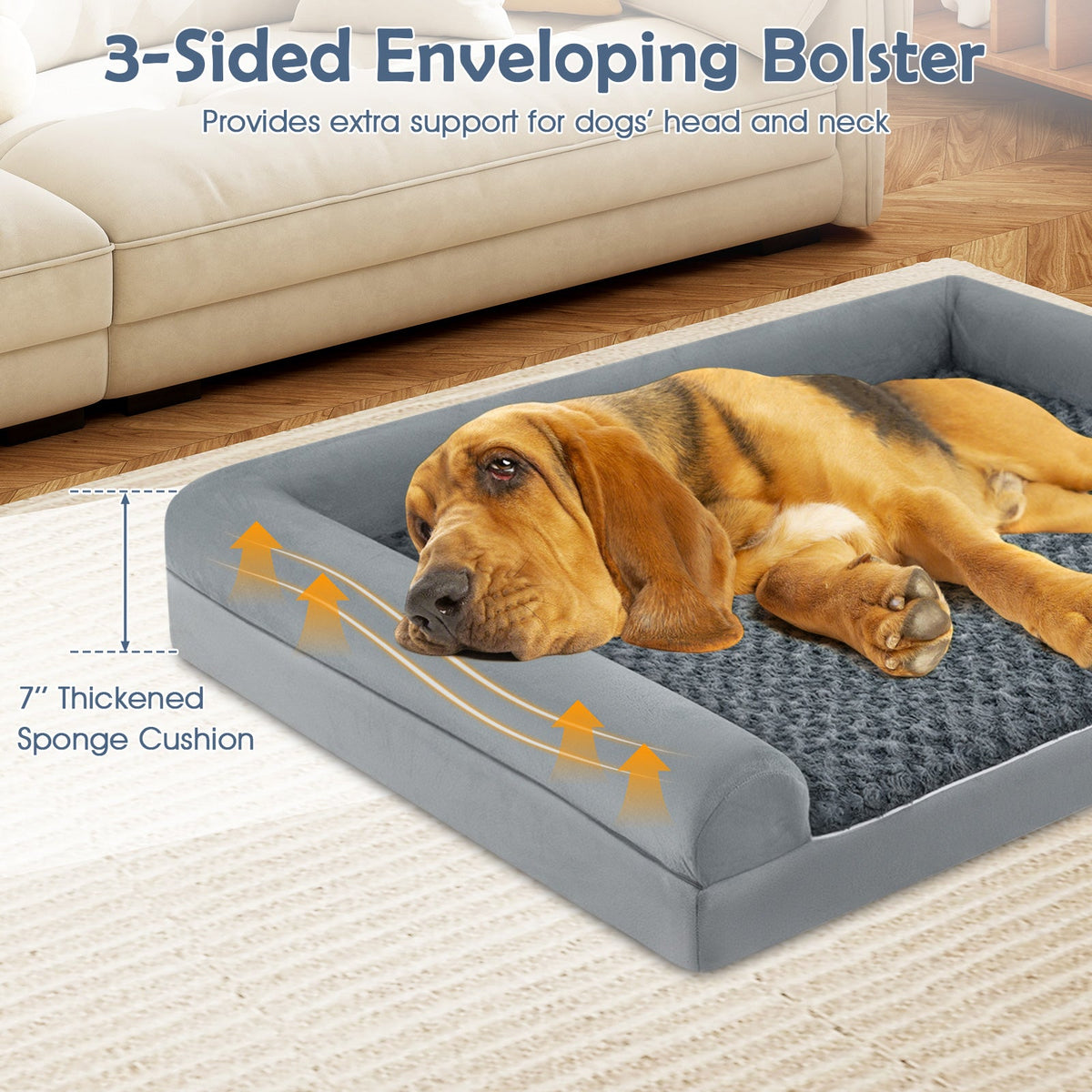 Orthopedic Egg Crate Foam Dog Bed Sofa – photo 23 of 24