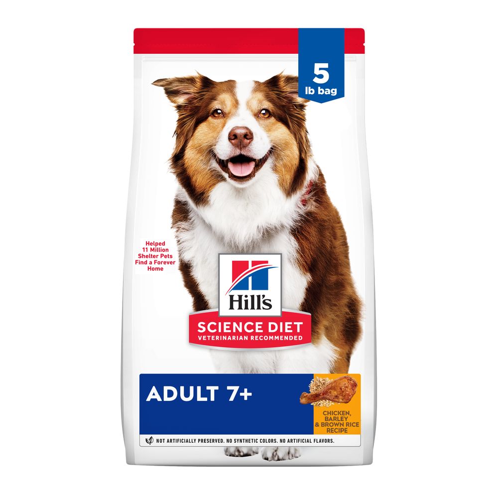 Hill's Science Diet Senior 7+ Chicken Meal, Barley & Rice Recipe Dry Dog Food – front view