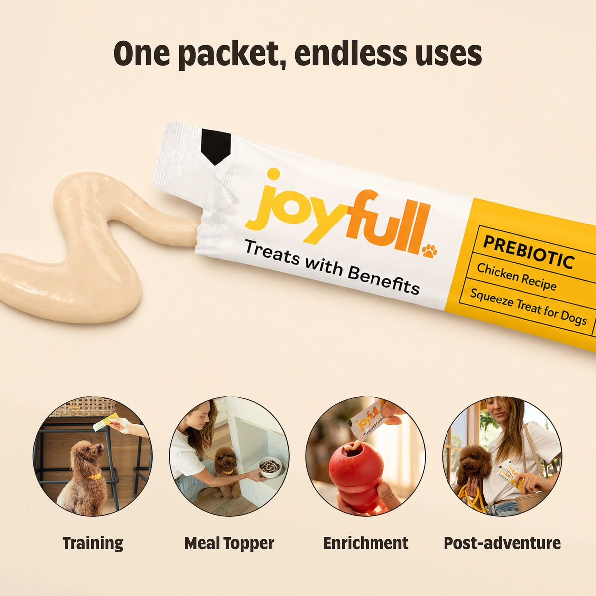 JoyFull prebiotic chicken squeeze treat packets for dogs – photo 3 of 5