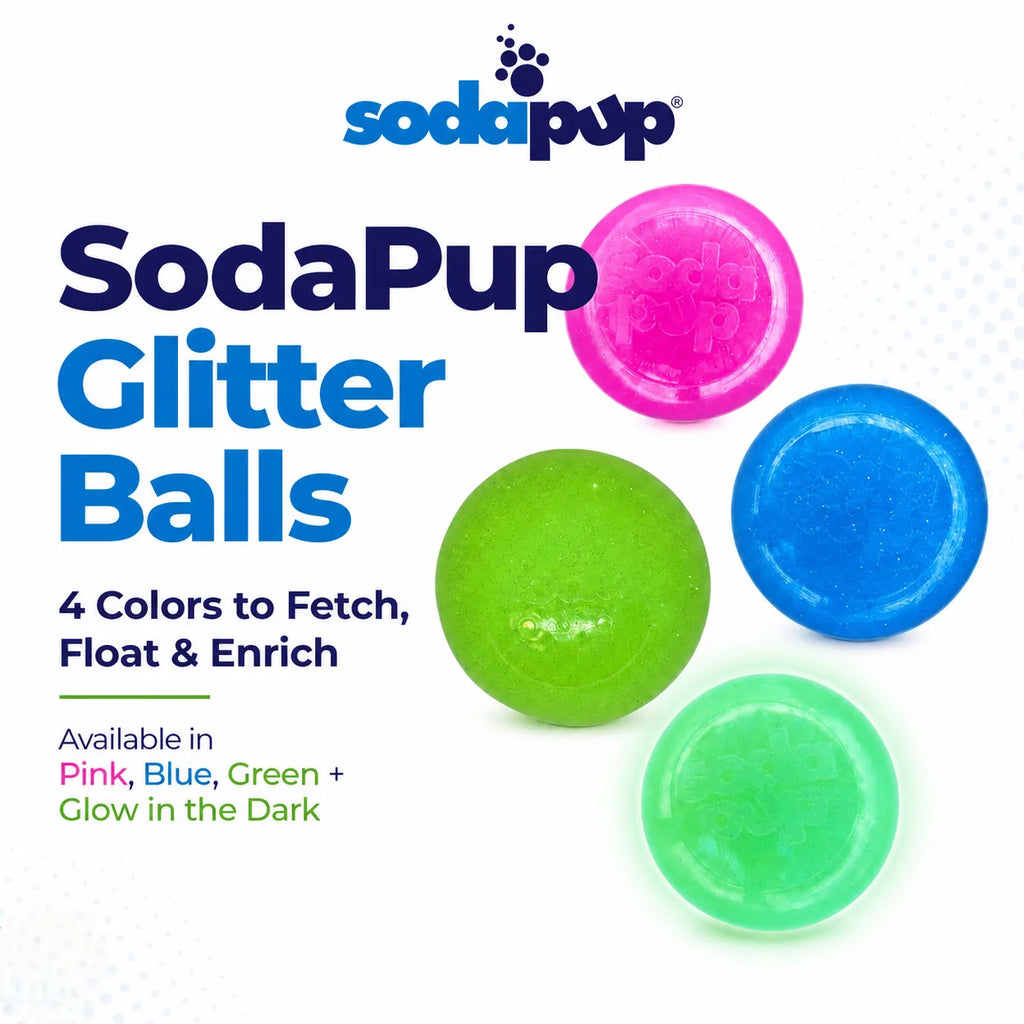 SodaPup Glitter Ball soft PUP-X rubber dog toy – photo 2 of 15