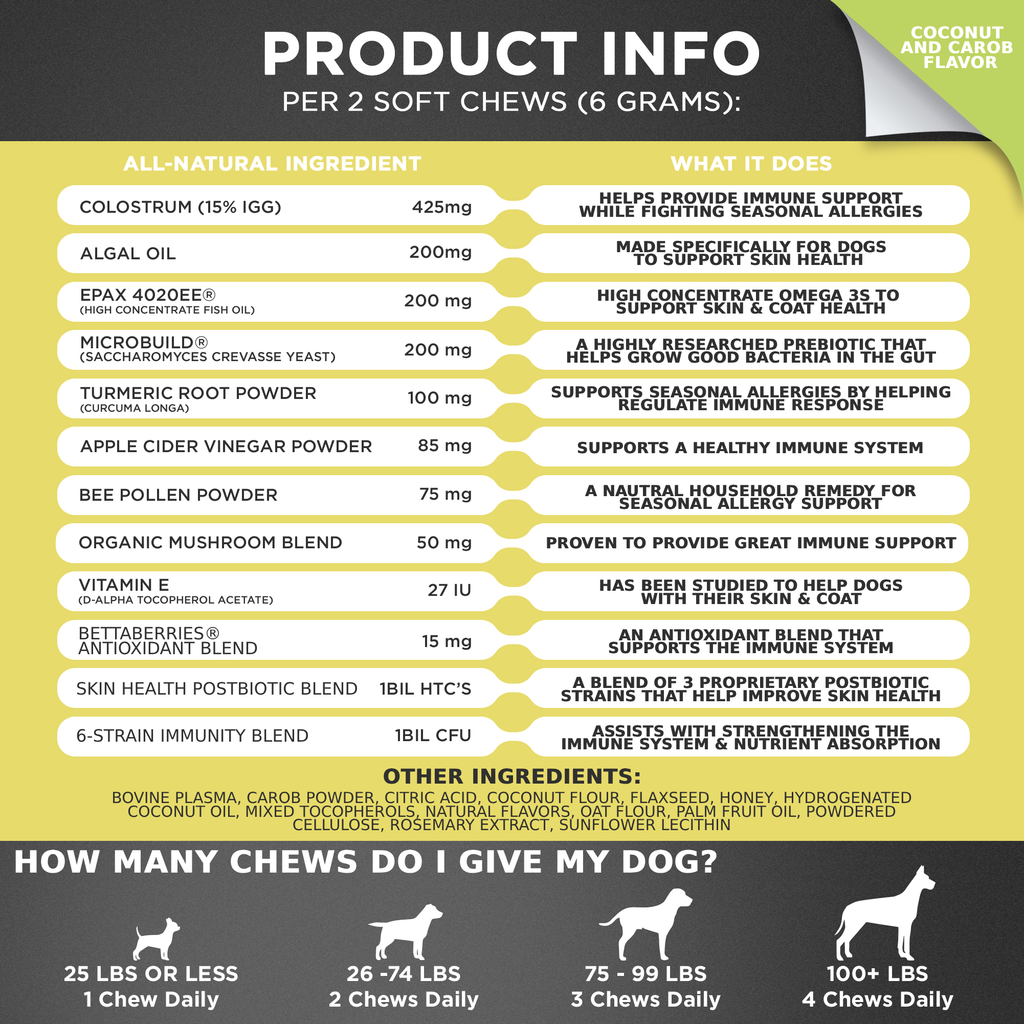 Allergy & Immune Support Chews for Dogs (Coconut & Carob Flavor) – alternate view 5
