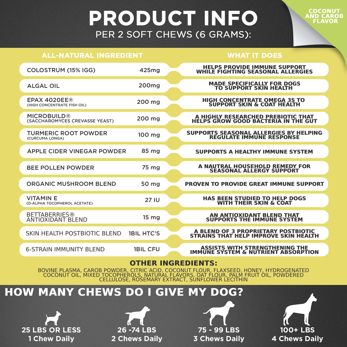 Allergy & Immune Support Chews for Dogs (Coconut & Carob Flavor) – alternate view 5