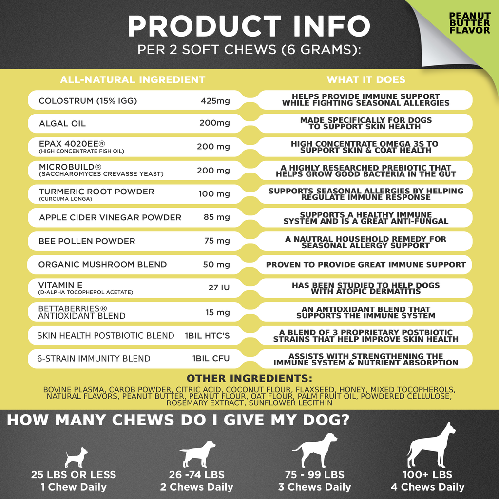 Allergy & Immune Support Chews for Dogs (Peanut Butter Flavor) – alternate view 5