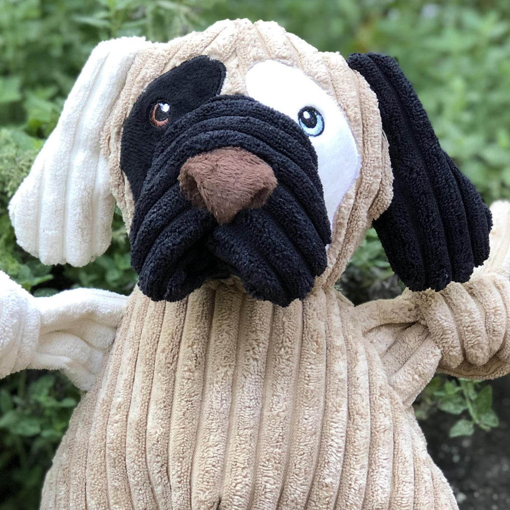 Patches HuggleMutt Knottie Plush Dog Toy Large, back view