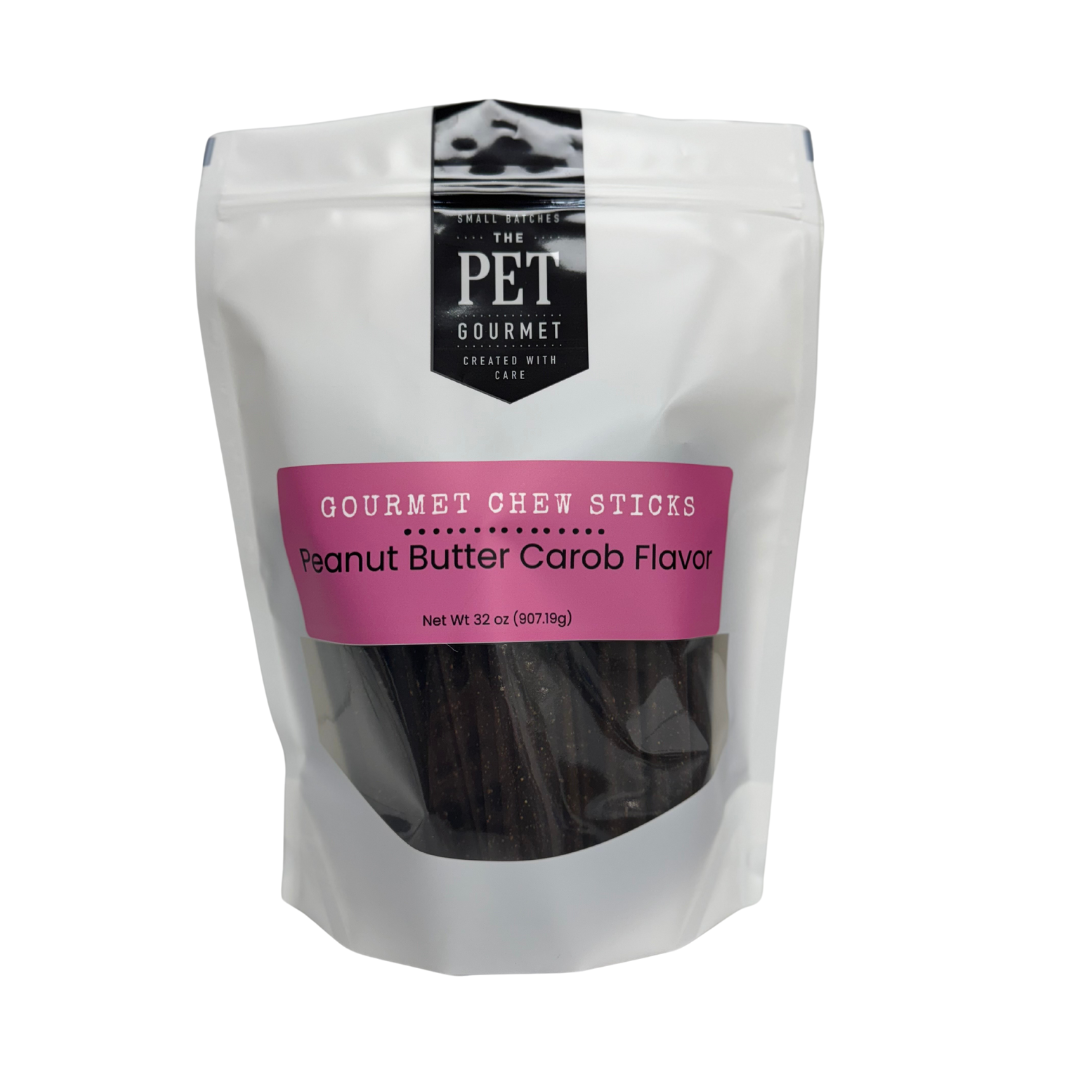 Peanut Butter Carob Gourmet Chew Sticks for Dogs  2 lb Bag