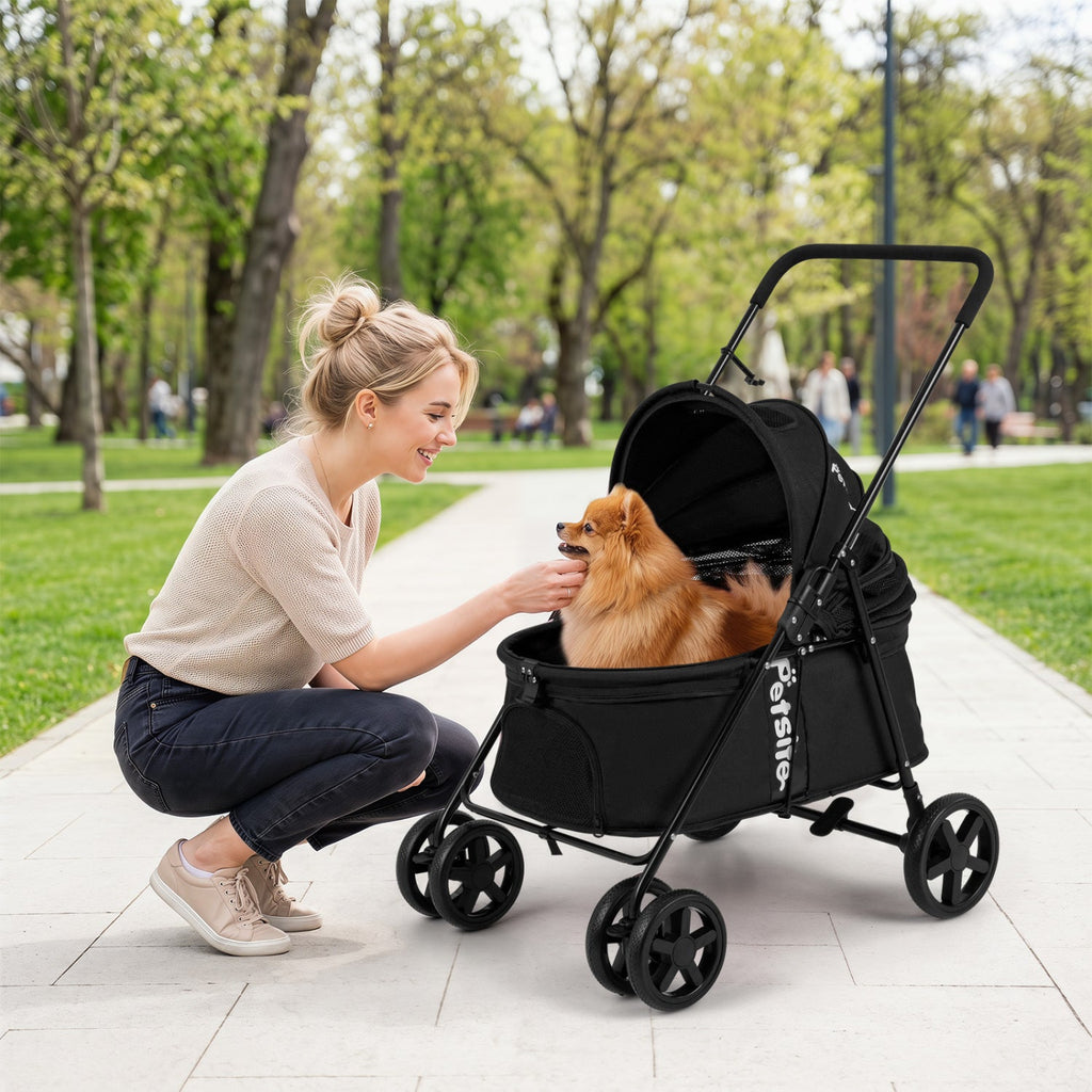 Foldable Pet Stroller for Small to Medium Dogs with Brake – photo 1 of 24