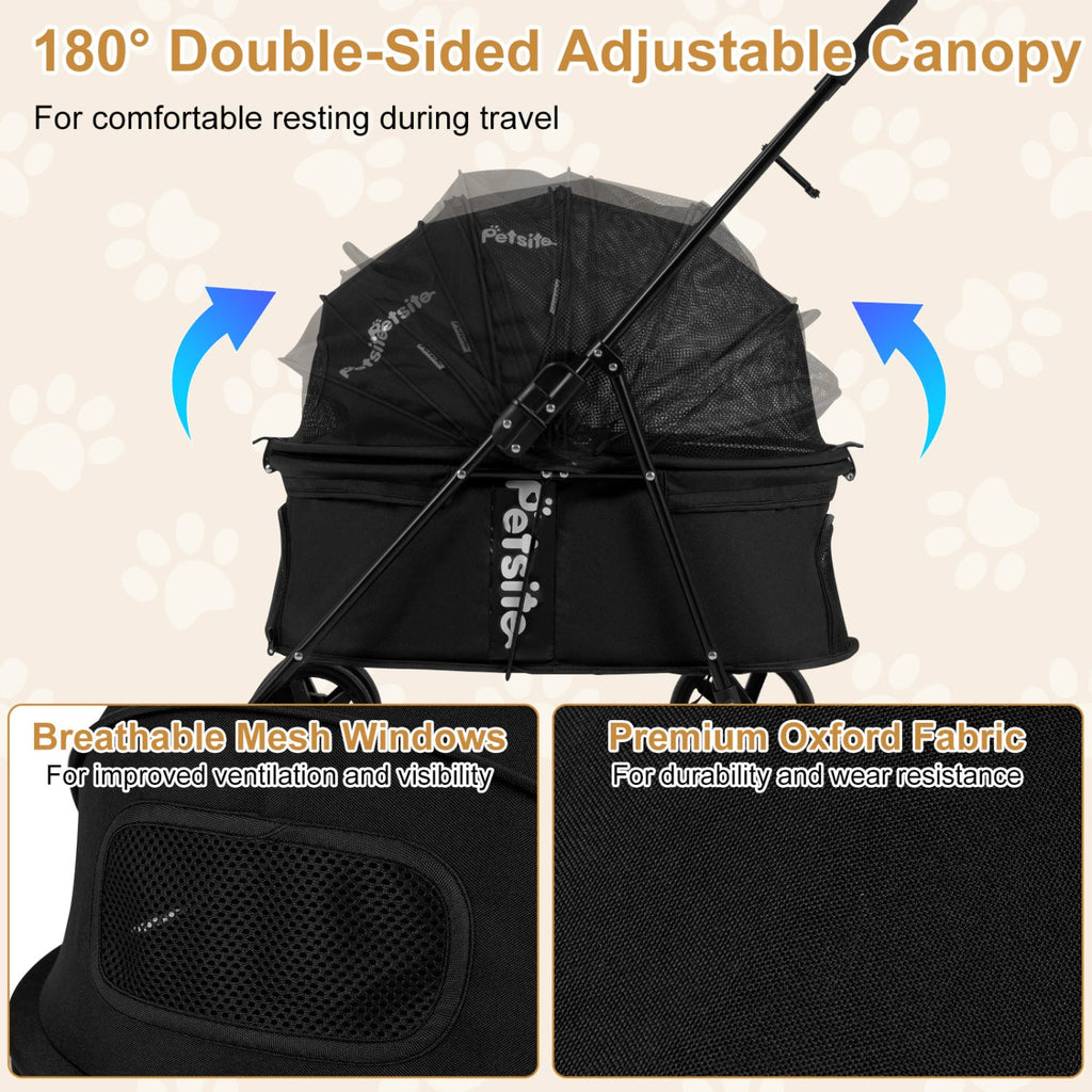 Foldable Pet Stroller for Small to Medium Dogs with Brake – photo 7 of 24