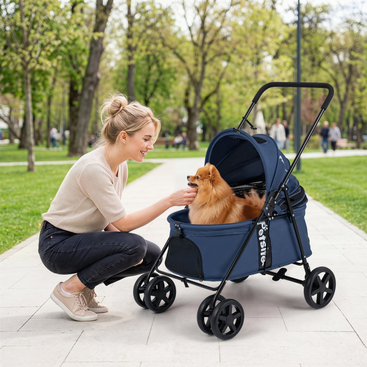 Foldable Pet Stroller for Small to Medium Dogs with Brake – photo 17 of 24