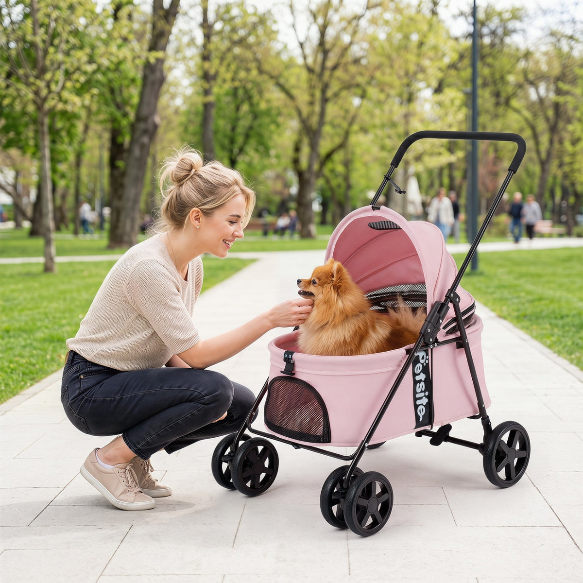 Foldable Pet Stroller for Small to Medium Dogs with Brake – photo 9 of 24