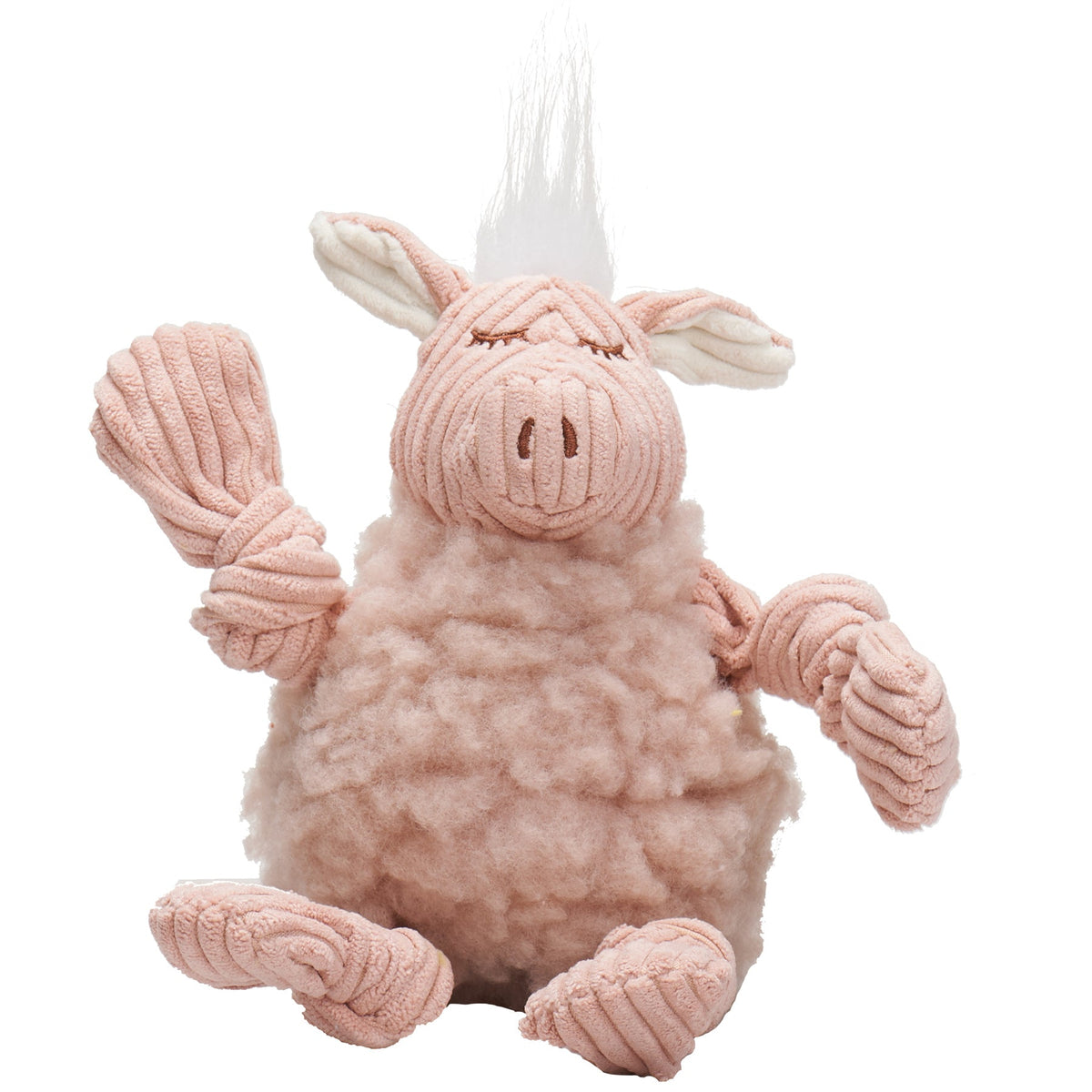 Penelope Pig HuggleFleece FlufferKnottie Plush Dog Toy, detail view