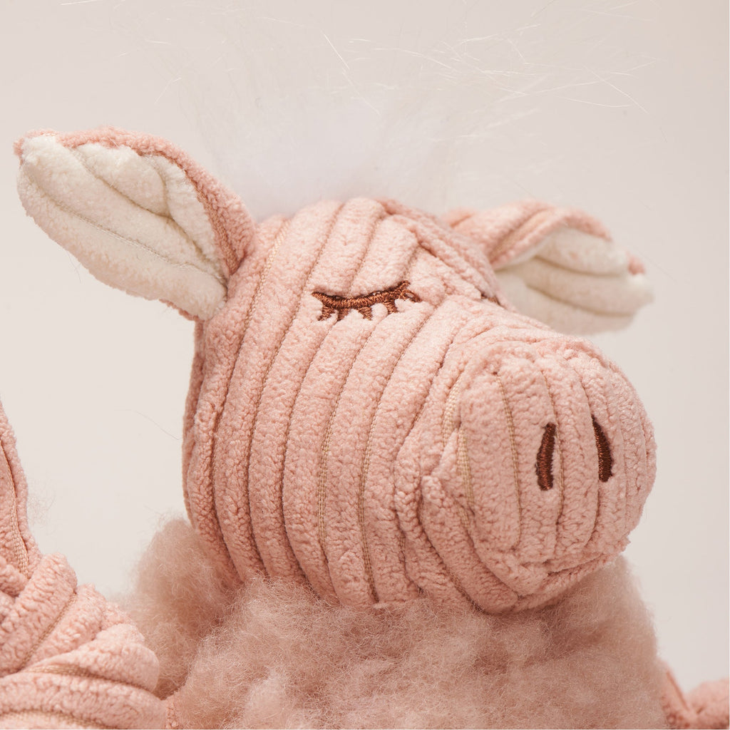 Penelope Pig HuggleFleece FlufferKnottie Plush Dog Toy, lifestyle
