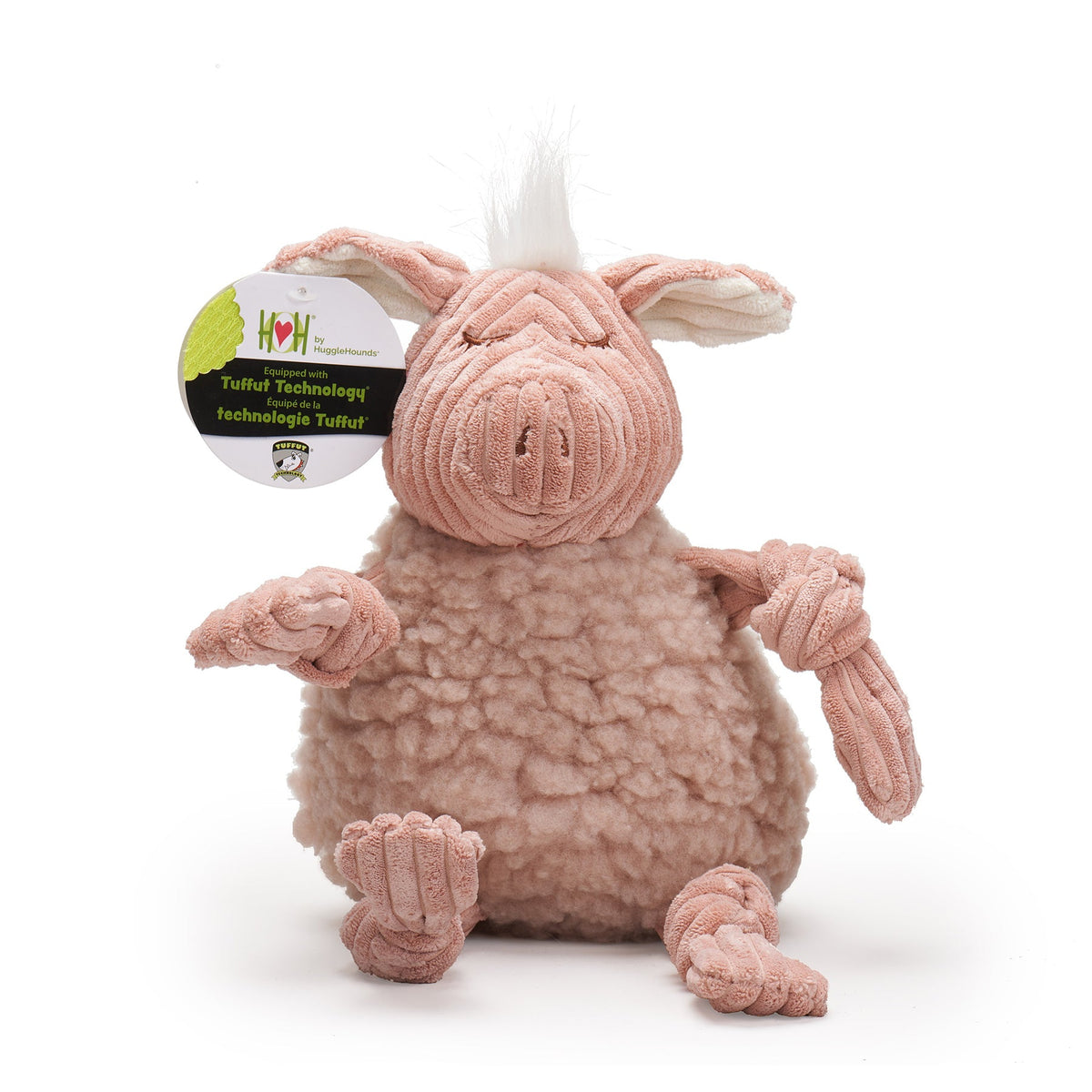 Penelope Pig HuggleFleece FlufferKnottie Plush Dog Toy, alternate view