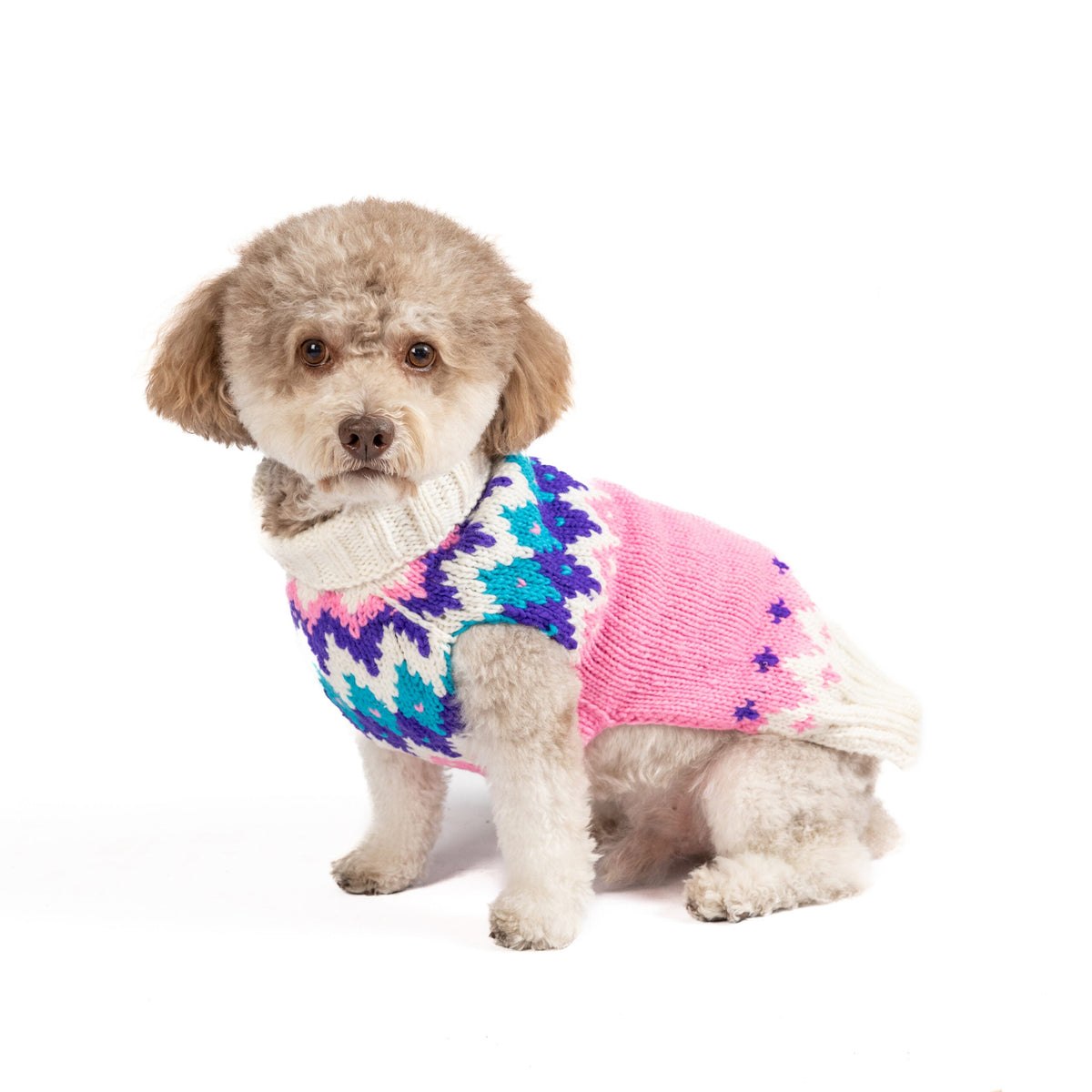Pink Ski Bum Dog Sweater Alpaca with Harness Hole – photo 6 of 7