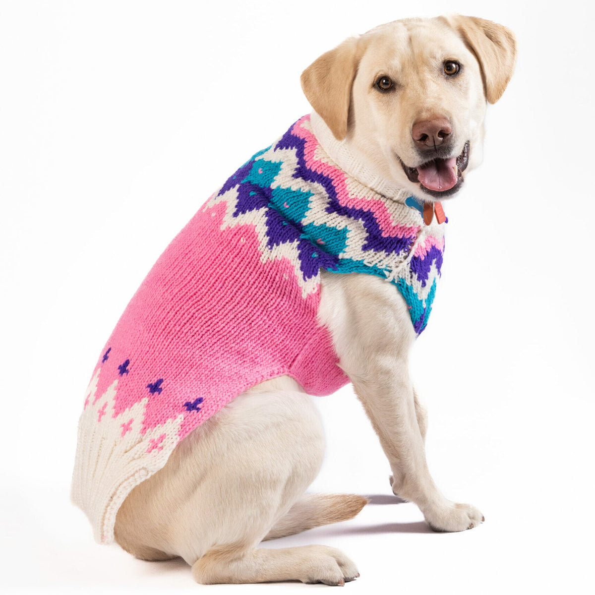 Pink Ski Bum Dog Sweater Alpaca with Harness Hole – photo 1 of 7