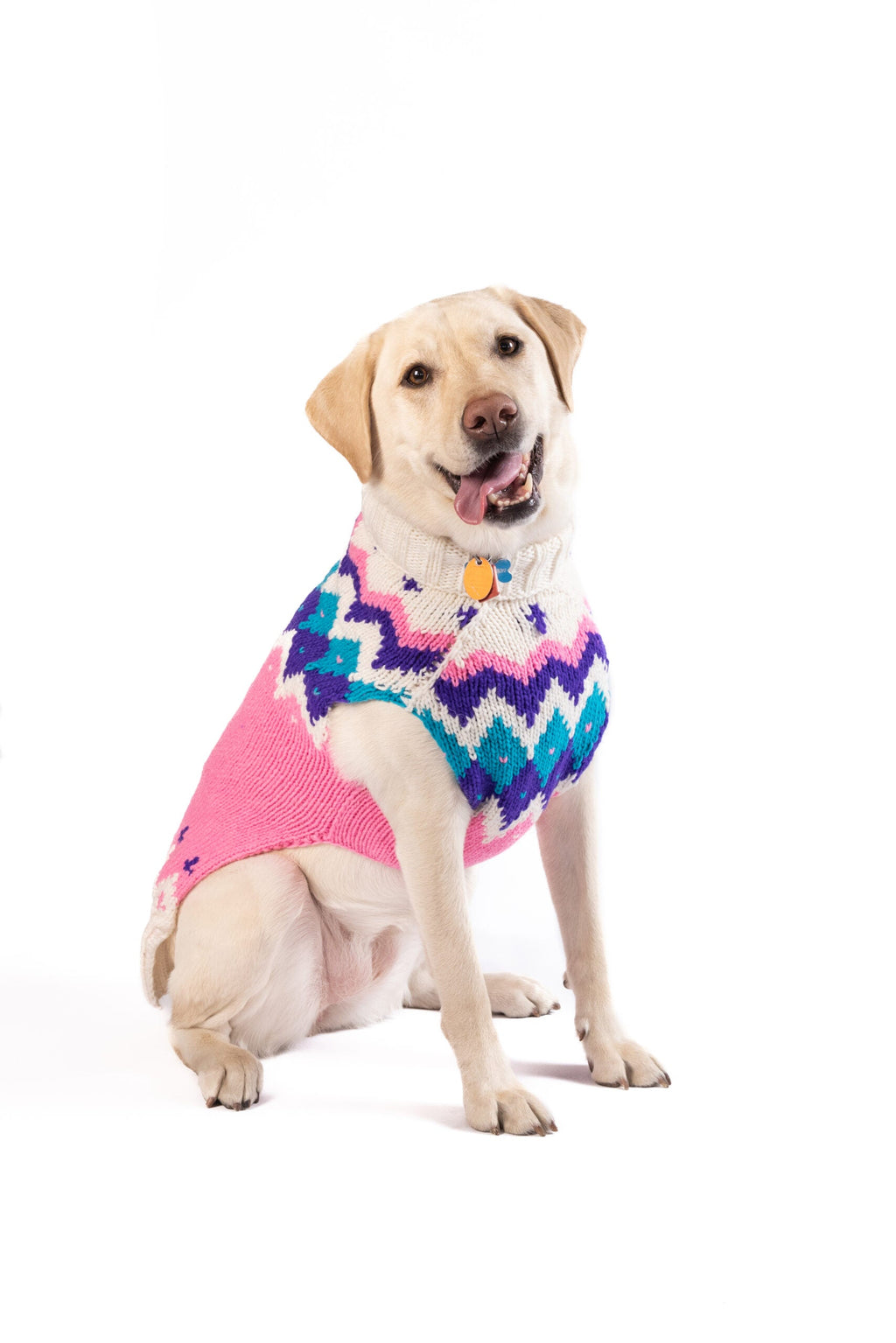 Pink Ski Bum Dog Sweater Alpaca with Harness Hole – photo 7 of 7