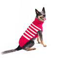 Katie Alpaca Stripe Dog Sweater Hot Pink and White – photo 1 of 4