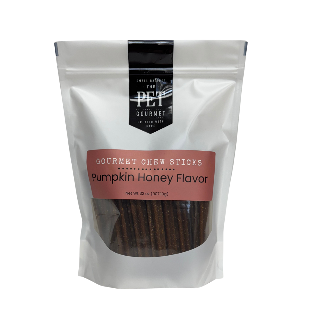 Pumpkin & Honey Gourmet Chew Sticks for Dogs – 2 lb Bag – front view
