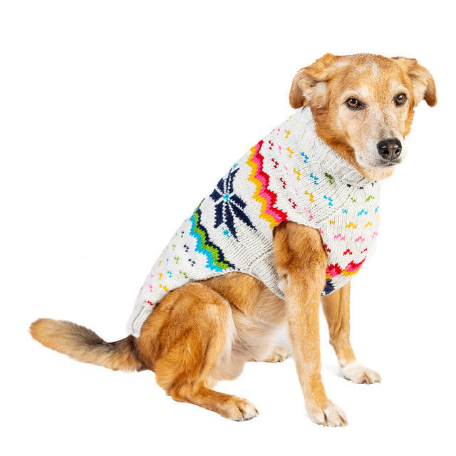 Rainbow Snowflake Dog Sweater Hand Knit – photo 4 of 5