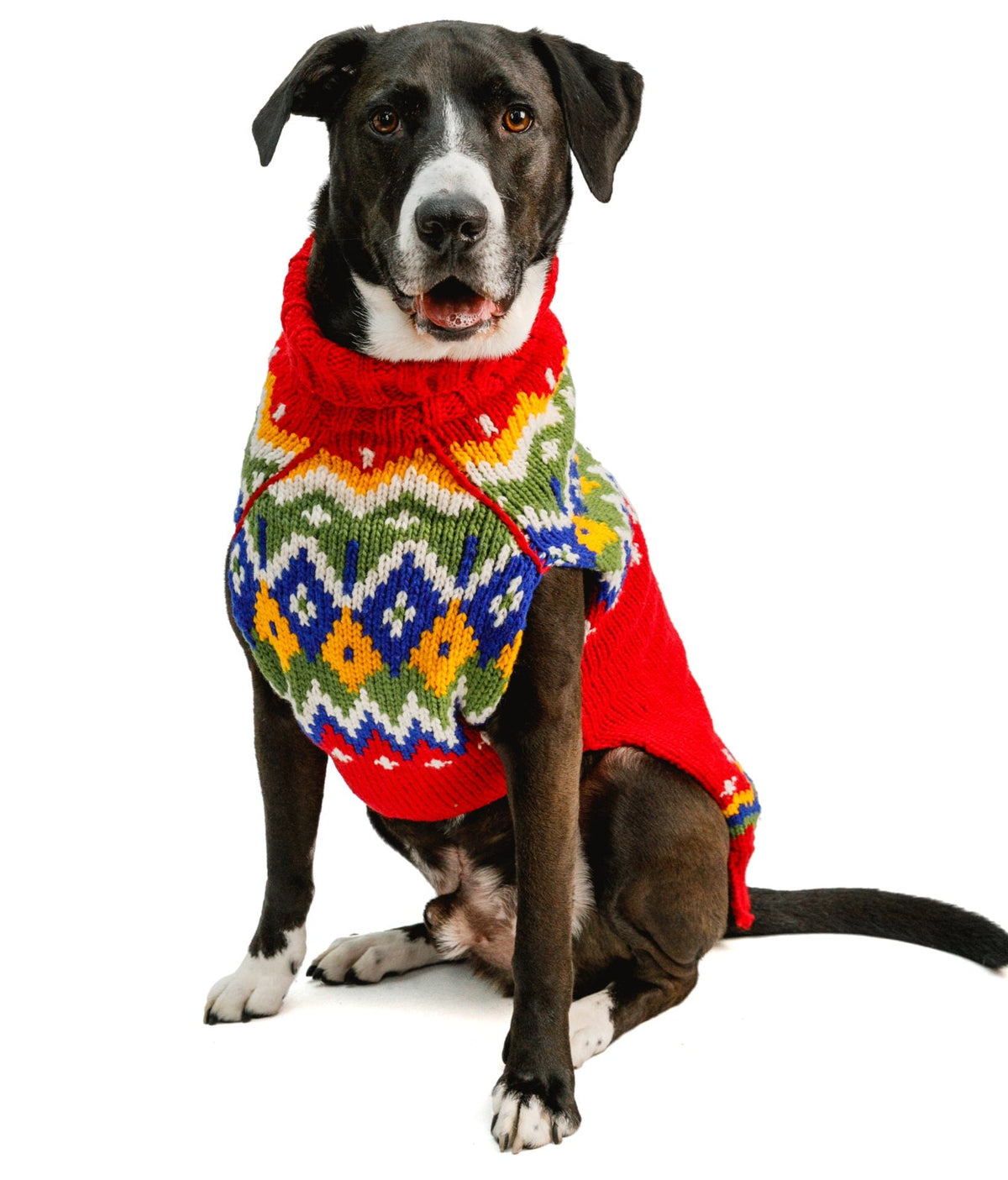 Holiday Fairisle Dog Sweater Red Fair Isle for Christmas – photo 4 of 5