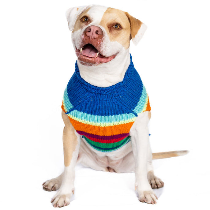 Alpaca Royal Stripe Dog Sweater Bold Rainbow Stripes – photo 2 of 9